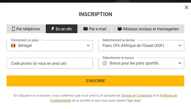 Inscription sur Melbet Senegal